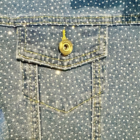 Phoebe J Collection jean jacket with sparkle embellishment. Size medium - Picture 2 of 3